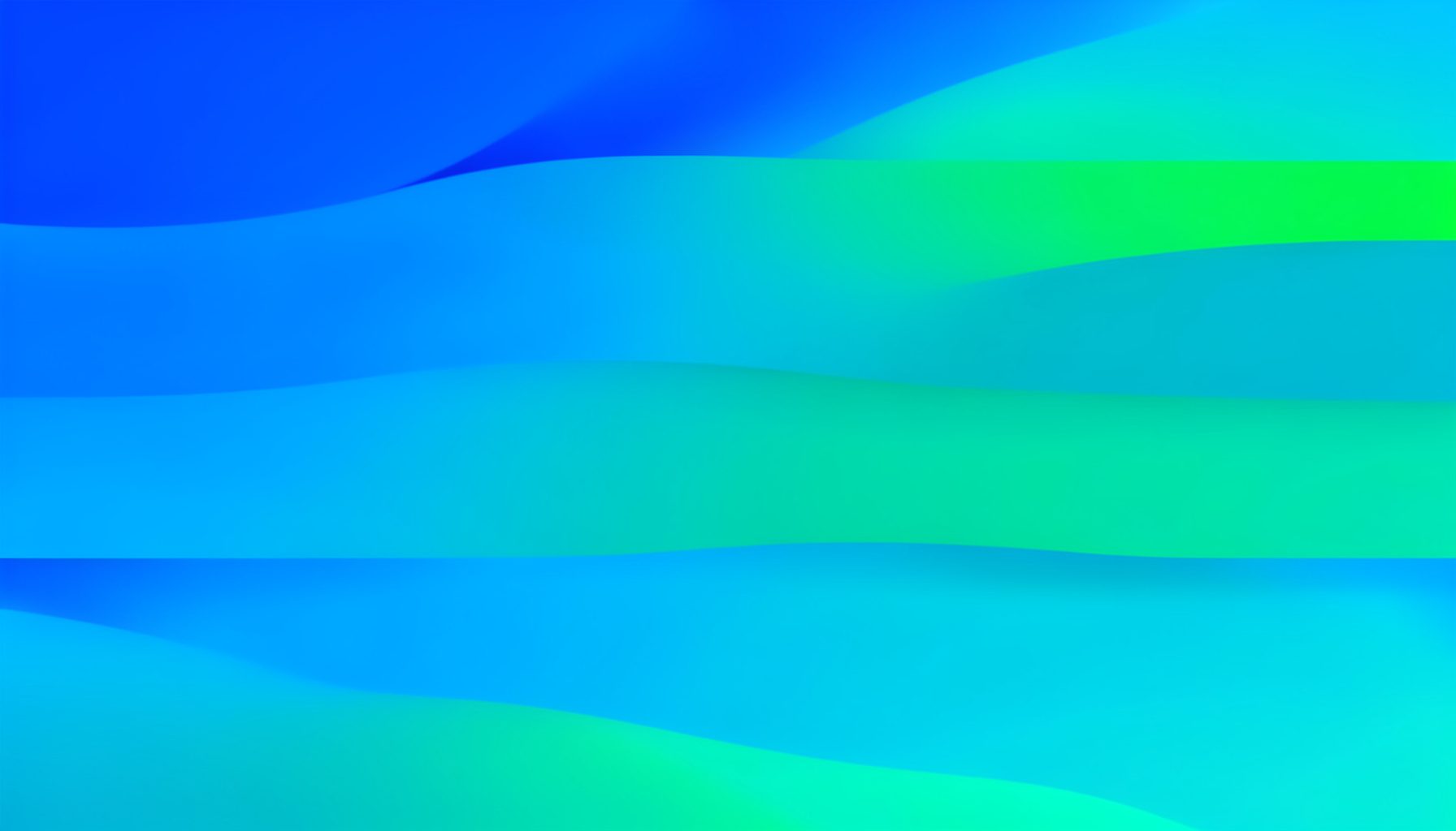 Abstrakte Komposition aus horizontalen Farbbändern in Blau, Grün und Türkis, die an eine moderne App-Oberfläche erinnert.